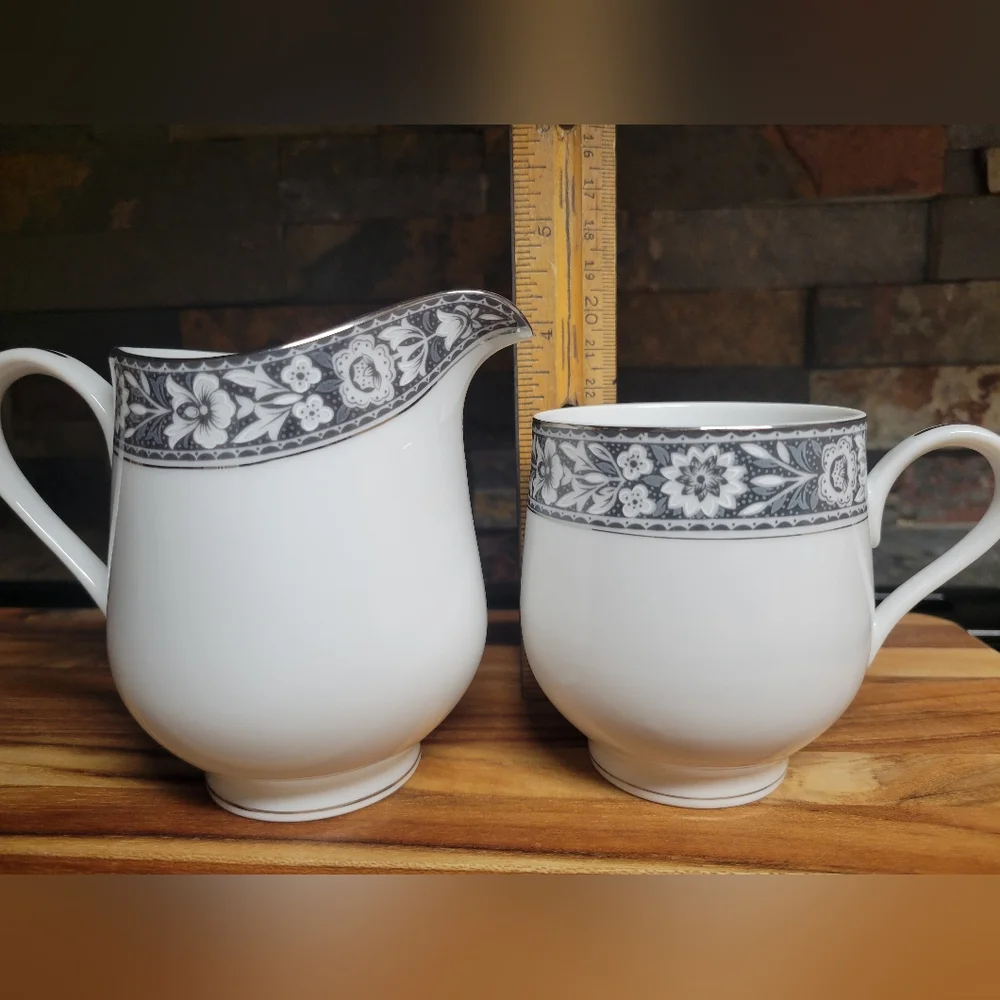 Sango china Japan Navarro 6283‎ creamer and cup
